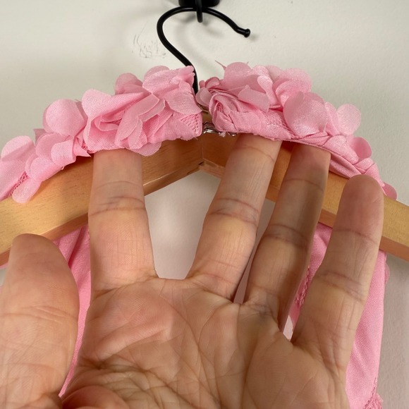 NEW Klesis Monroe Embellished Bow Floral Applique Mini Dress Medium Halter NWT - Picture 4 of 8